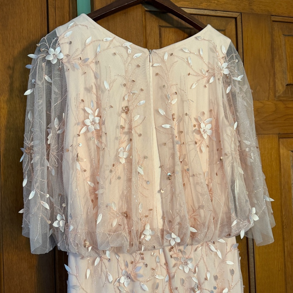 NWT Theia Romina Beaded Column Gown in Powder Blush size 10 - Picture 11 of 15